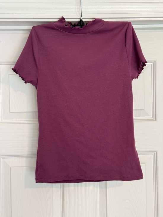 Other - Women's Short Sleeve Lettuce Edge Top - Plum